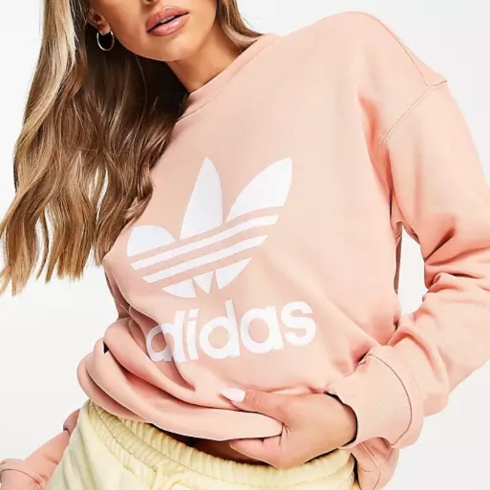 Adidas originals peach crewneck sweater Medium
